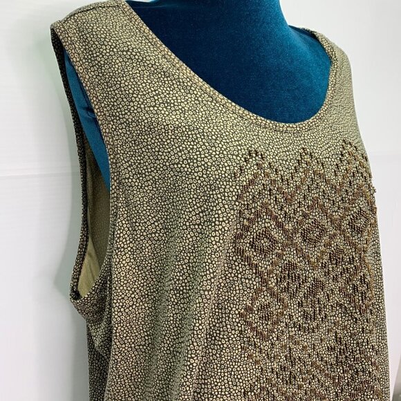 LOGO Lori Goldstein 2X Tunic Top NWT Beaded Ombre Sleeveless Layering - Picture 3 of 9